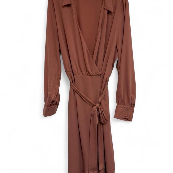 ASOS Dresses & Skirts - ASOS DESIGN Curve brown mauve wrap dress US18